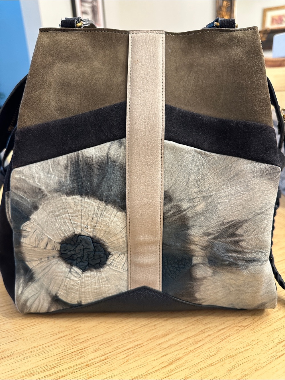 Jerome Dreyfuss Anatole mixed media leather bag.